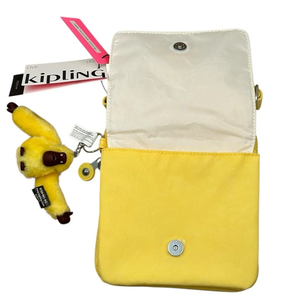 Kipling Eldorado Women's Small Nylon Crossbody Bag Yellow Butter Water Resistant